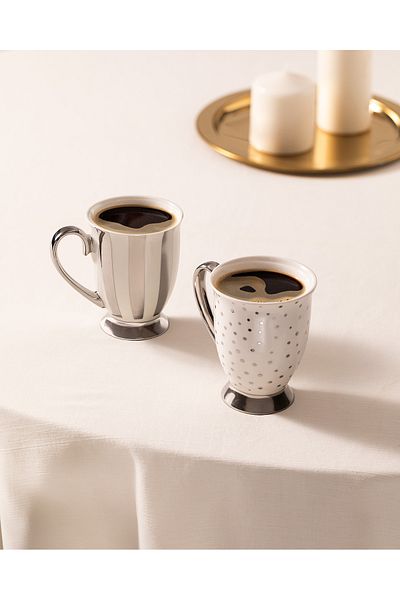 Madame Coco Jules 2-Piece Mug Set - Silver - 250 ml