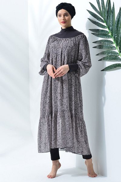 C&City Pareo Multi Chiffon Beach Dress C13117 Zebra