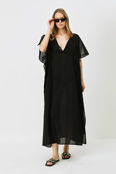 C&City Černé plážové šaty Pareo velké velikosti - 22330