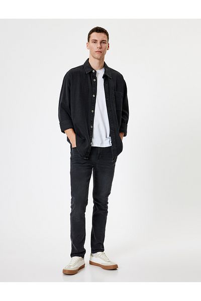 Koton Standard Waist Slim Fit Cotton Jeans - Brad Jean