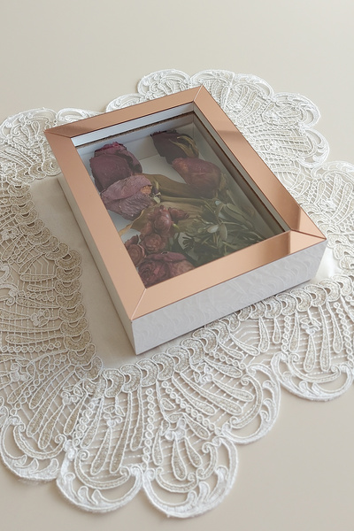 Verda Çerçeve 15x20x5 cm New Fashion Flower Memory Frame - Deep Rose Box