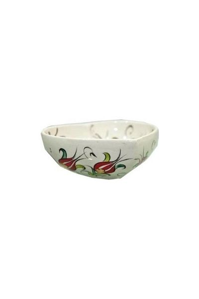 Hd Marketim Ottoman Tuğra Patterned Handcrafted Tile Bowl Snack Bowl