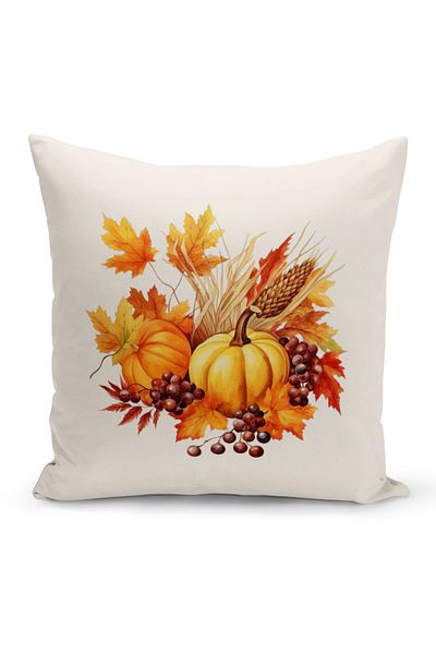 Bertille Home Autumn Series - Double Sided Digital Printed 6-Piece Throw Pillow Set (Halloween Autumn)
