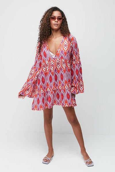C&City Pareo Beach Dress 22329 Red/Purple