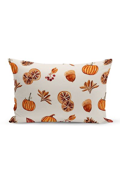 Bertille Home Autumn Series 30X50 cm Double Side Digital Printed Throw Pillow Cover (Halloween Autumn)