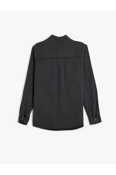 Koton Basic-Jeanshemdjacke aus Baumwolle