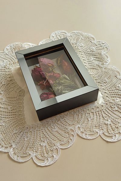 Verda Çerçeve 15x20x5 cm New Fashion Flower Memory Frame - Deep Rose Box