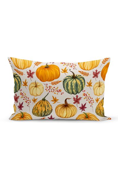 Bertille Home Autumn Series 30X50 cm Double Side Digital Printed Throw Pillow Cover (Halloween Autumn)
