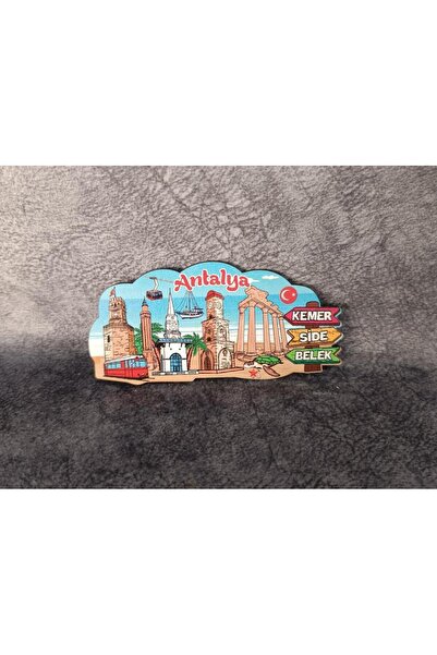 Genel Markalar Magnet Antalya Deniz Turistik Buzdolabı Süsü Ahşap Manyetik Mı...