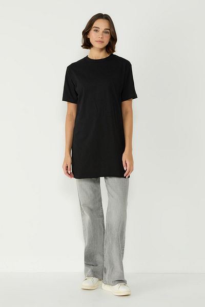 C&City Μαύρο μακρύ μπλουζάκι με μισό μανίκι Crew Neck 2 Pack - 963