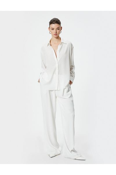 Koton Textured Long Sleeve Classic Collar Shirt