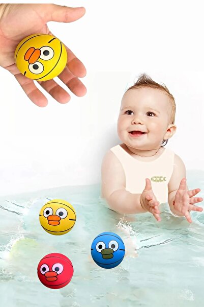 Hyd 3 Adet Banyo Oyuncağı Suda Batmayan Ultra Elastik Havuz Oyuncağı Top 6 Cm Oyuncak Top