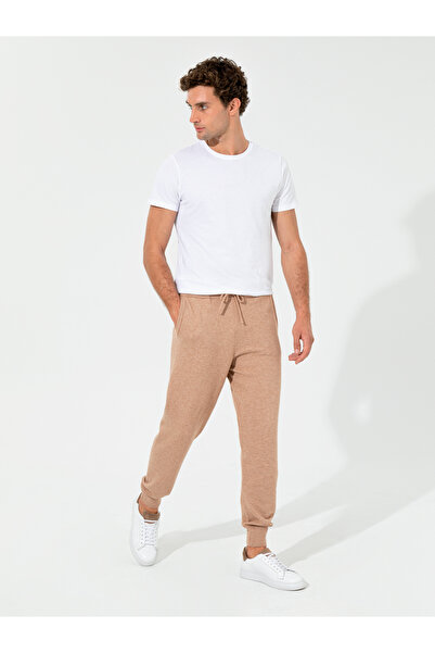 Cacharel Bej Slim Fit Lastikli Paça Triko Pantolon 50260369-VR011
