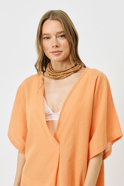 C&City 22328 Model Melon Patterned Pareo Beach Dress