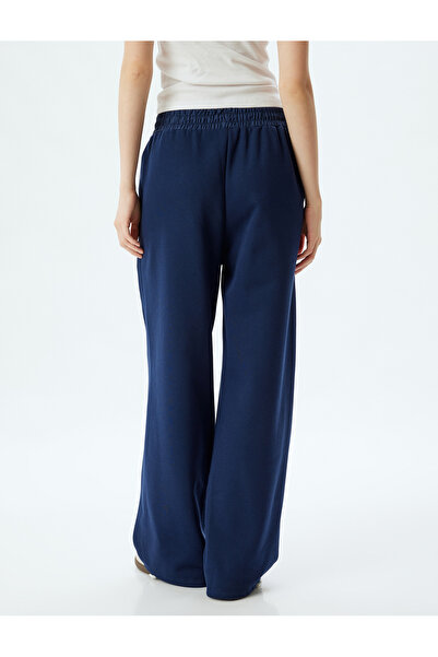 Koton Şardonlu Oversize Eşofman Altı Bol Paça Beli Lastikli Biyeli Cepli