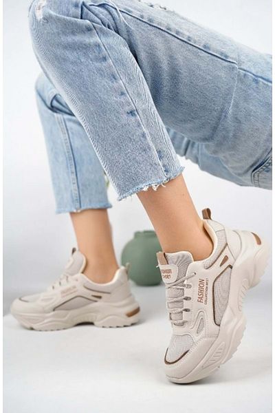 KCMN Lambırlent 9671 Sneaker Unisex Sports Shoes Beige