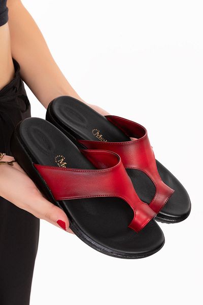 ARTI ARTI AYAKKABI Plus-Plus020-5001-04 Women's Orthopedic Heel Spur Function Red Slippers
