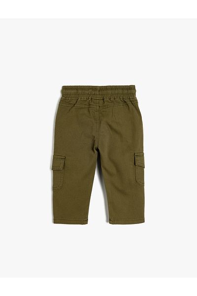 Koton Cotton Cargo Pants - with Waist Laces and Pockets