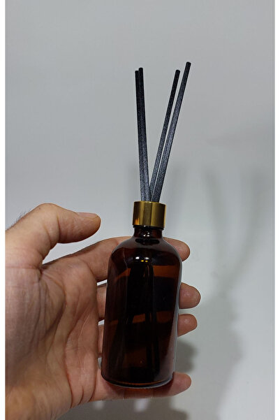 wellLine 2 adet boş amber gold kapaklı  Şişe Esas Bambu Çubuklu Oda Kokusu iç...