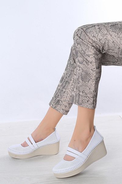 ARTI ARTI AYAKKABI plus-plus014-14153-3 Pantofi albi de damă ortopedici din piele naturală
