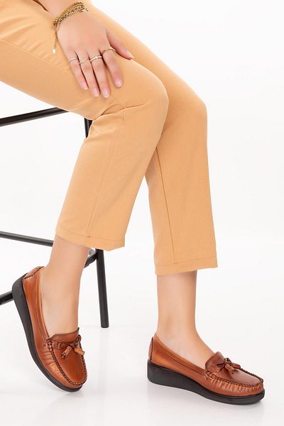 ARTI ARTI AYAKKABI Plus-Artı001-7475-505 Genuine Leather Orthopedic Women's Laceless Tan Roc Shoes