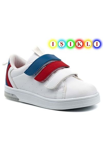 Kocamanlar Ayakkabı Cool Mami Tomy Lighted Sneakers Kids Sneakers WHITE-RED