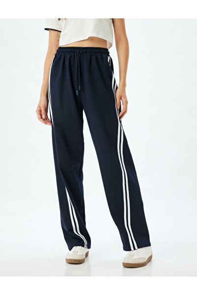 Koton Bol Paça Eşofman Altı Beli Bağcıklı Şardonlu Cep Detaylı