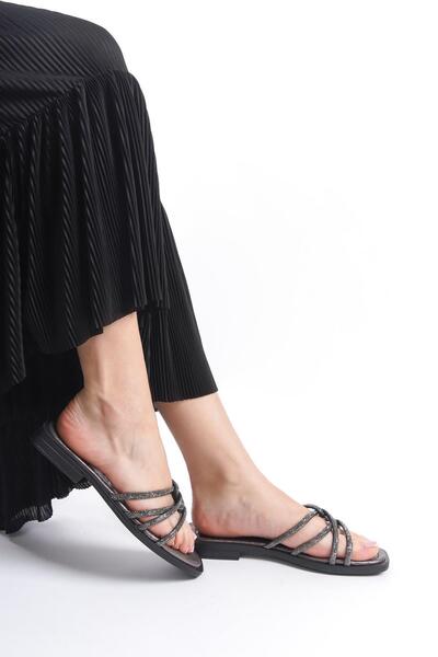 ARTI ARTI AYAKKABI MIA026-1601 Καθημερινές Γυναικείες Πέτρινες Παντόφλες Διακοπών από Πλατίνα