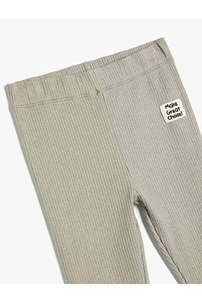 Koton Rajstopy bawełniane Basic – prążkowany i elastyczny pas z aplikacjami