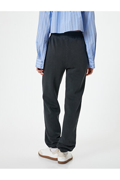 Koton Şardonlu Jogger Eşofman Altı Relax Fit Yıkamalı Beli Lastikli Cepli