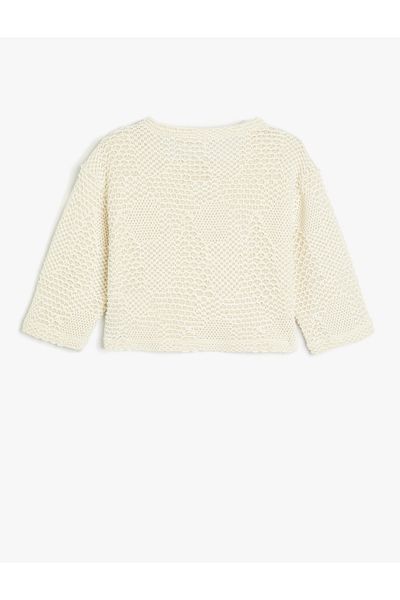 Koton Openwork Crew Neck Sweatshirt