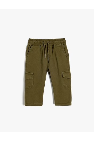 Koton Cotton Cargo Pants - with Waist Laces and Pockets