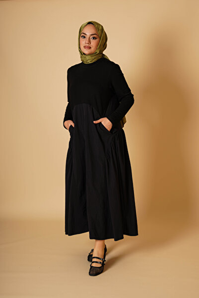 KAIZENMODA BAMBU PARAŞÜT GARNİLİ ELBİSE CEPLİ
