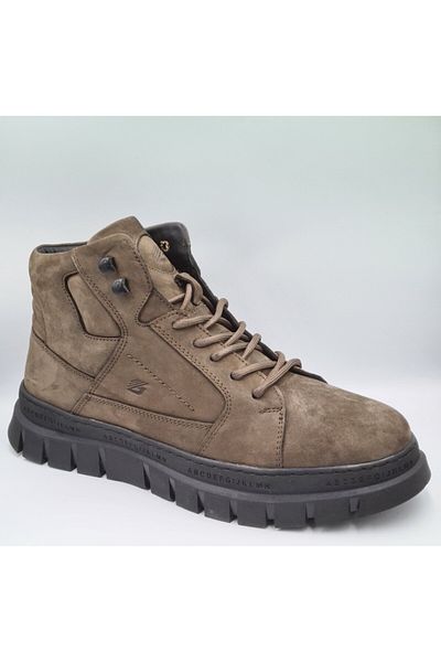 Greyder 64618 Smoke Color Nubuck Δερμάτινες ανδρικές μπότες με φερμουάρ