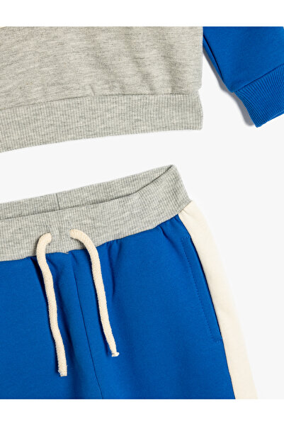 Koton Trainingsanzug-Set, langärmliges Baumwoll-Sweatshirt und Jogginghose mit Schleife