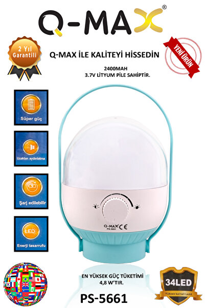 Calido Elektronik 24 Led Katlanabilir Şarjlı Masa Lambası Kitap Okuma Çalışma...