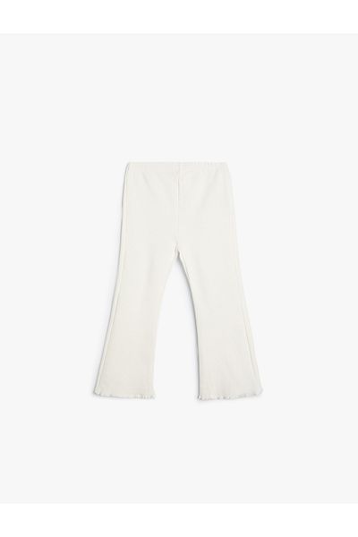 Koton Flared Leggings Basic Ribbed Cotton