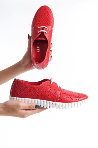 ARTI ARTI AYAKKABI Ортопедичні жіночі туфлі з натуральної шкіри червоного кол...