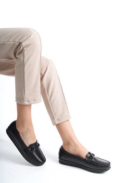 ARTI ARTI AYAKKABI حذاء باليرينا أسود من الجلد الطبيعي للنساء - Artı-Artı014-...