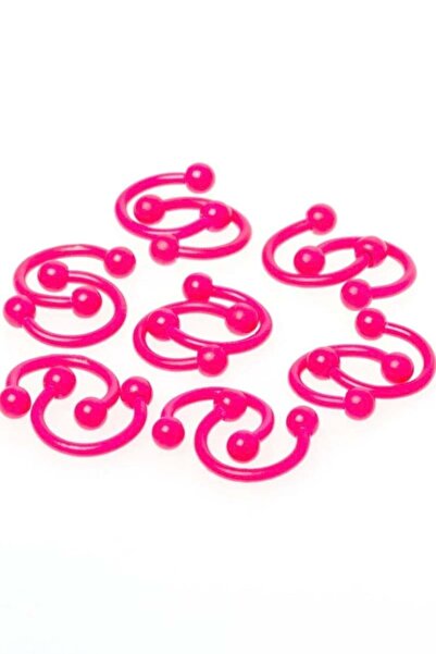 CERENY.CO Pembe Neon Halka Piercing Çelik 8MM