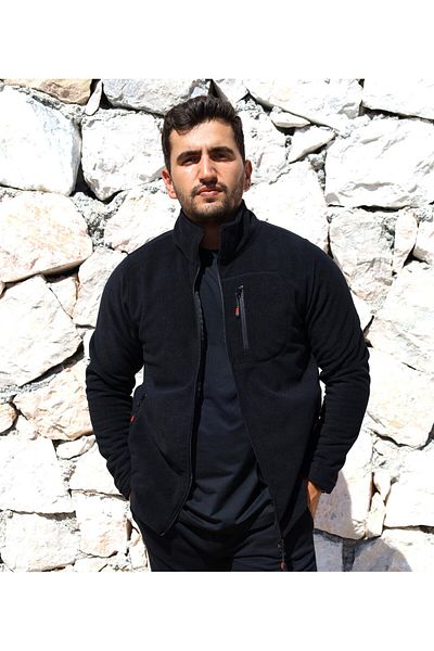 BEG COLLECTİON Men's Fleece Full Zipper 3 Pocket Outdoor Fleece Jacket