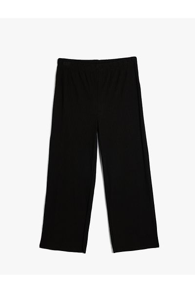 Koton High Waist Viscose Mixed - Elastic Waist Trousers