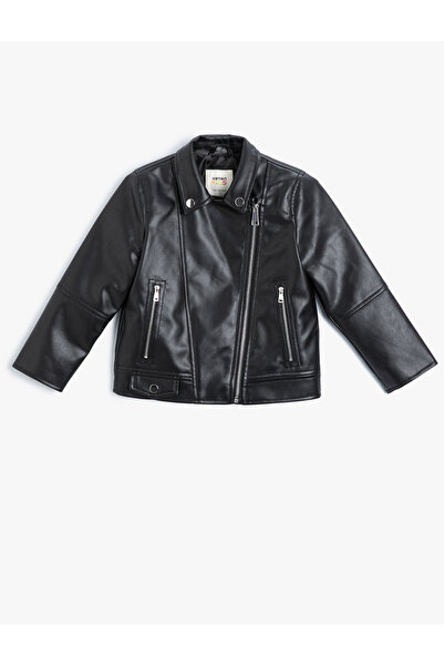 Koton Geaca de piele in stil motociclist - buzunare cu fermoar