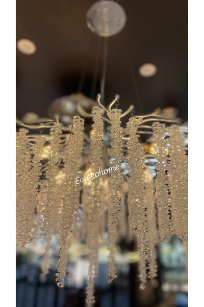 Eczekahome Salon avizesi modern 80x80 krom