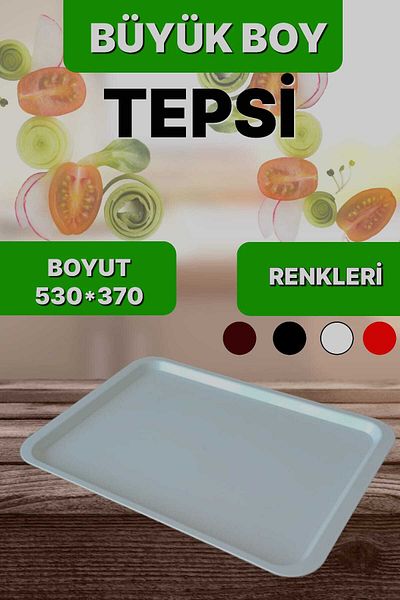 Baby Turco Large Size Plastic White Dining Hall Serving Tray(53×37) White