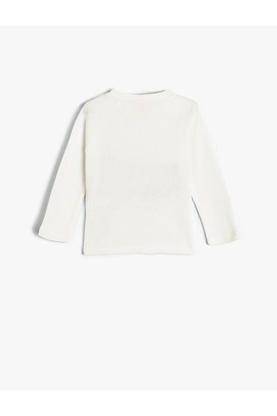 Koton Cotton Long Sleeve Crew Neck T-Shirt - Printed