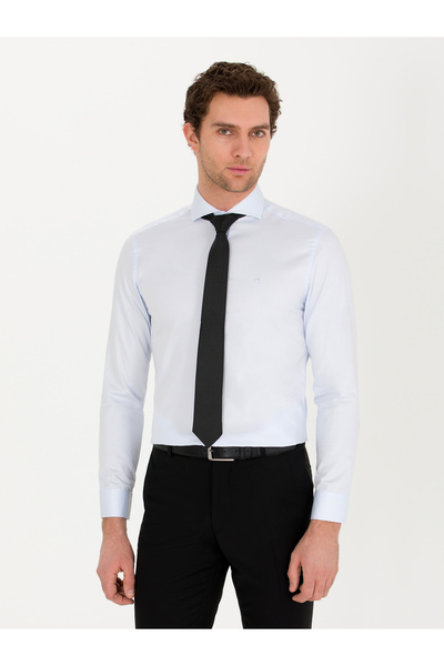 Cacharel Açık Mavi Slim Fit Uzun Kollu Basic Gömlek 50268927-VR003