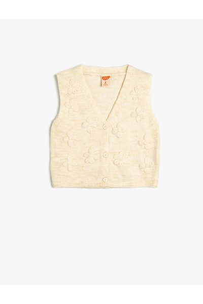 Koton Ärmelloses Basic-Oberteil mit V-Ausschnitt und Blumenmuster