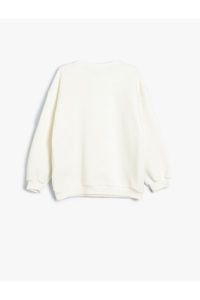 Koton Dlouhý rukáv luk Detailní Crew Neck Sweat