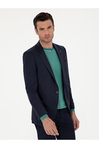 Cacharel Navy Blue Slim Fit Jacket 50270152-Vr033